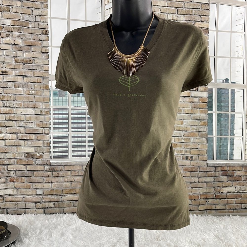 Women’s Good Karma Green Short Sleeve Casual T Shirt (S)AS17